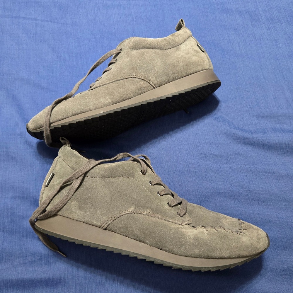 Aerosoles Panoramic Sneakers Womens 12 Grey Excellent Suede Whipstitch Lace Up